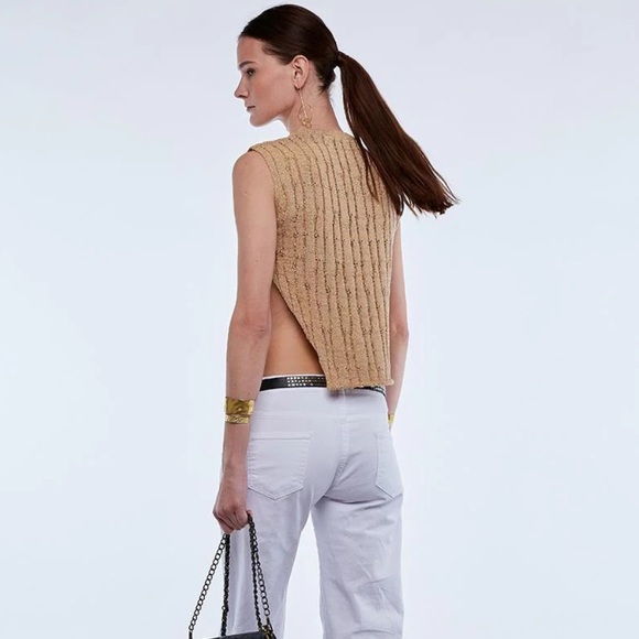 Gold Lurex Opening Vest - Picture 3 of 4